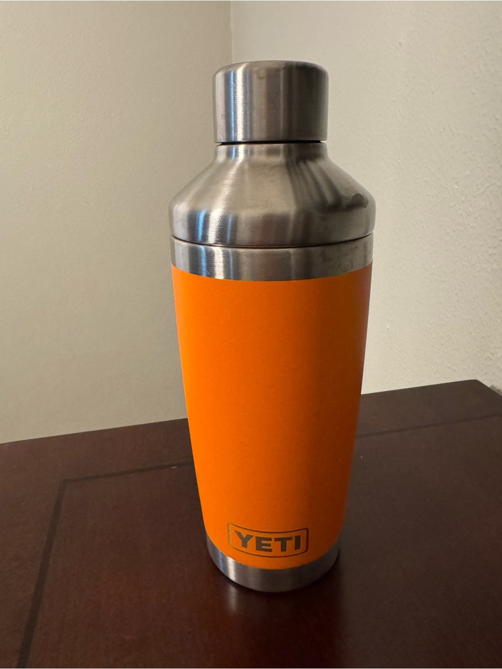 Yeti Orange Stainless Steel Cocktail Shaker with Brushed Steel Top